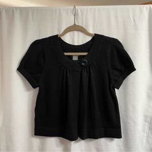 Ann Taylor Women’s Small Black  Short Sleeve Cardigan Office Career Work